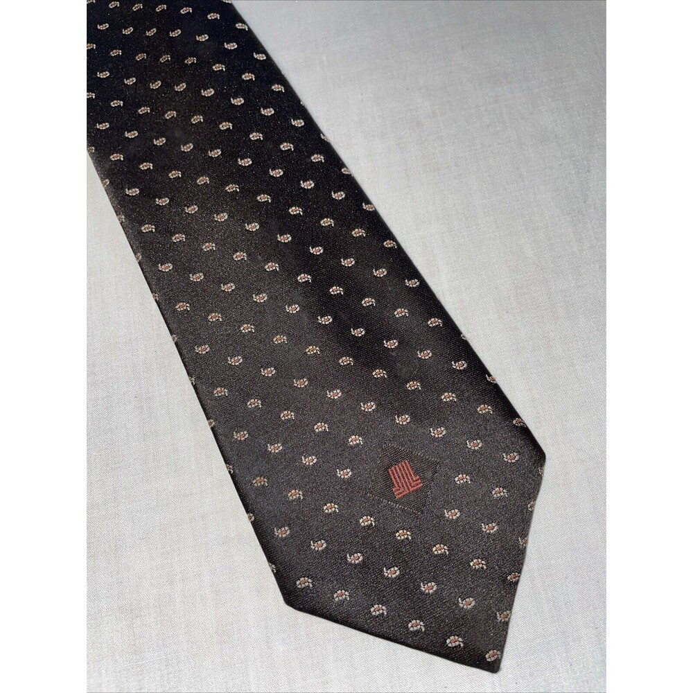 Lanvin Men’s Dress Tie Size 55” Brown 100% Silk Business Formal City Wedding